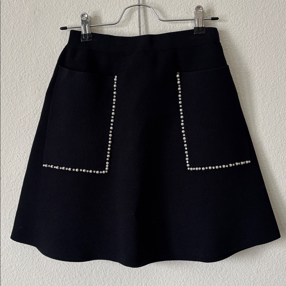 Sandro Short knit skirt with patch pockets